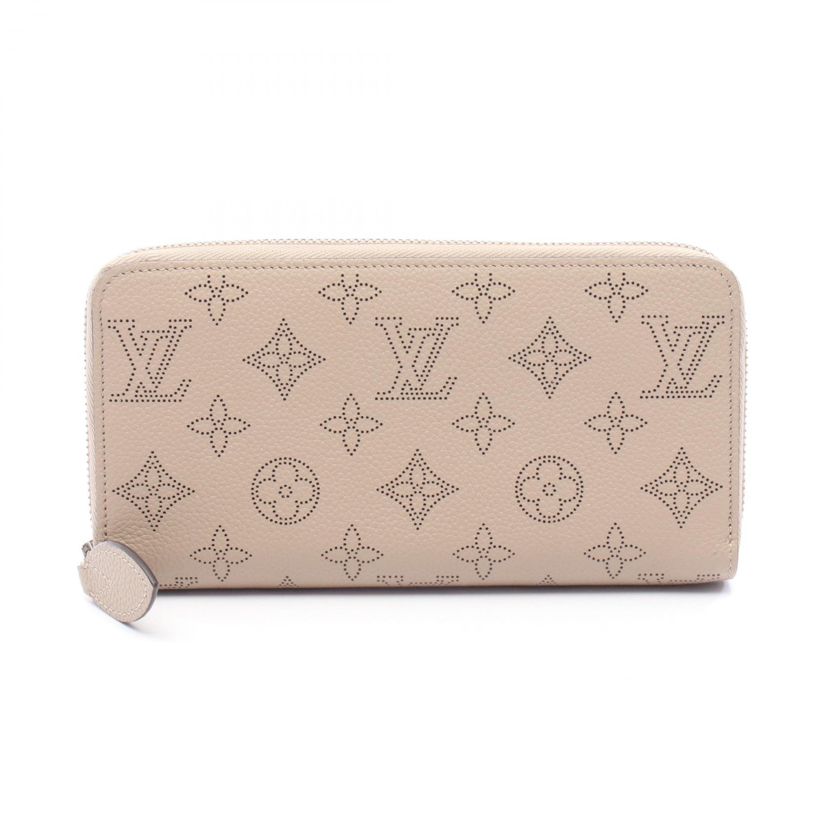 ルイ・ヴィトン LOUIS VUITTON ジッピーウォレット ラウンド長財布 財布 レザー マヒナ ガレ レディース ベージュ系 M69821 【中古】