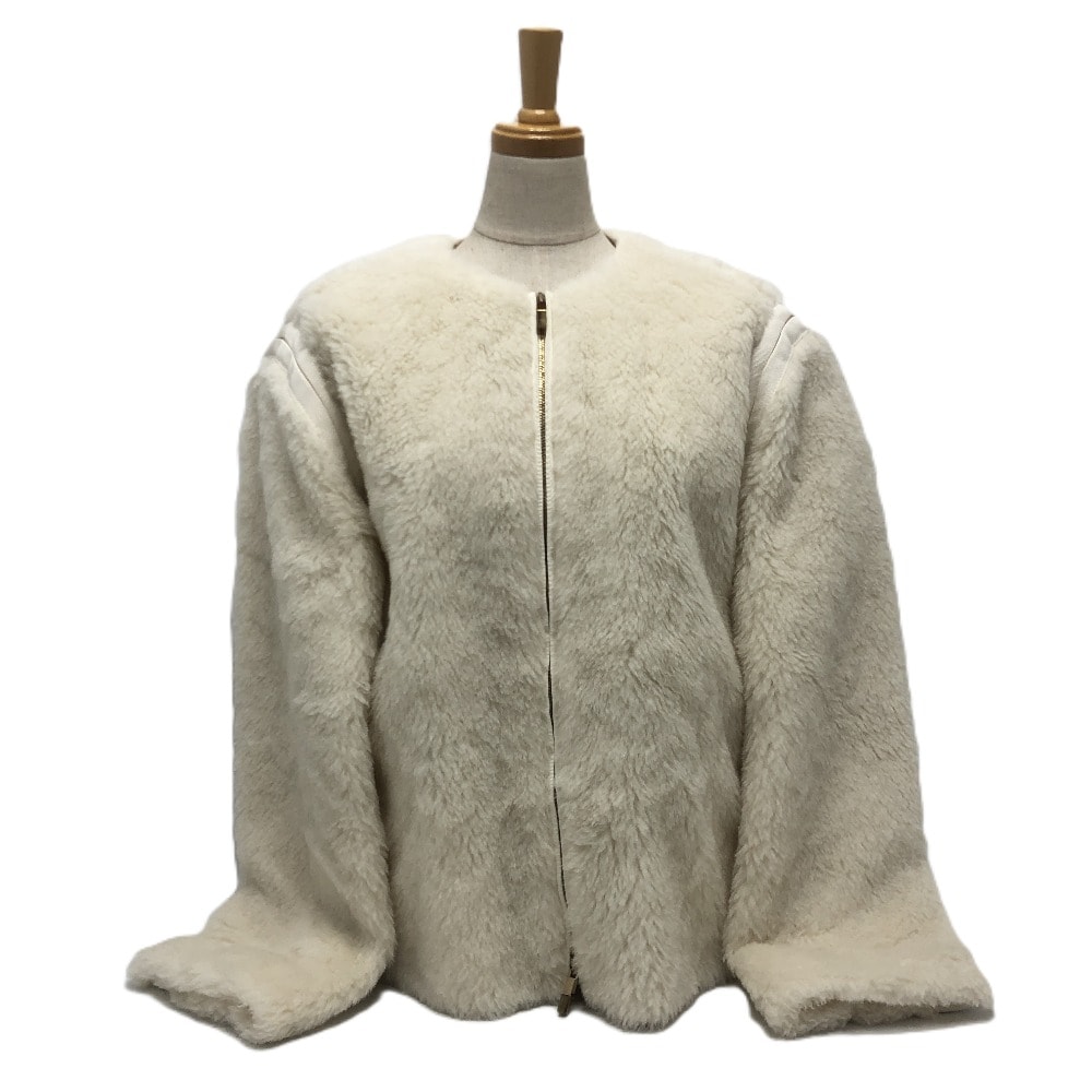 マックスマーラ MAX MARA テディベア 2411081021 ジップアップ ジャケット アパレル ジャケット アルパカ ホワイト 未使用