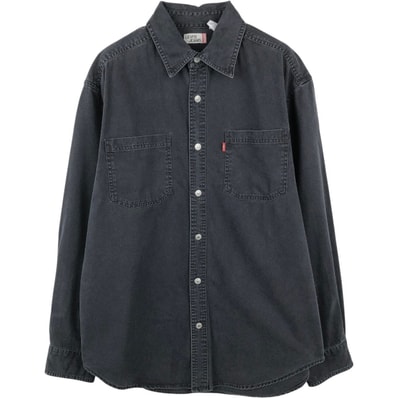 古着 90~00年代 リーバイス Levi's 長袖 ブラックデニムシャツ メンズM相当 ヴィンテージ/eaa662792