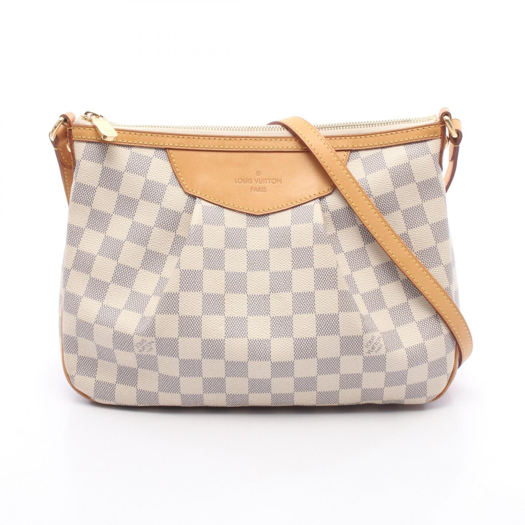 ルイ・ヴィトン LOUIS VUITTON シラクーサPM ショルダーバッグ バッグ PVCコーティングキャンバス レザー ダミエ・アズール ブルーアズール レディース ホワイト系 N41113 【中古】