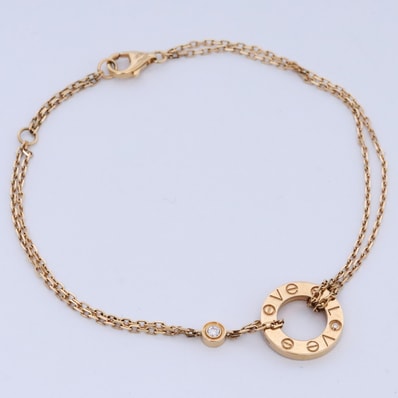 CARTIER ラブサークル ブレスレット 750YG 18金 ダイヤモンド 18.7cm イエローゴールド