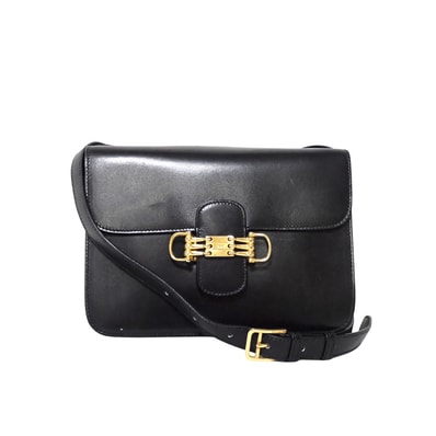 CELINE セリーヌ ホースビット 3連 レザー ヴィンテージ オールドセリーヌ ブラック レディース ショルダーバッグ
