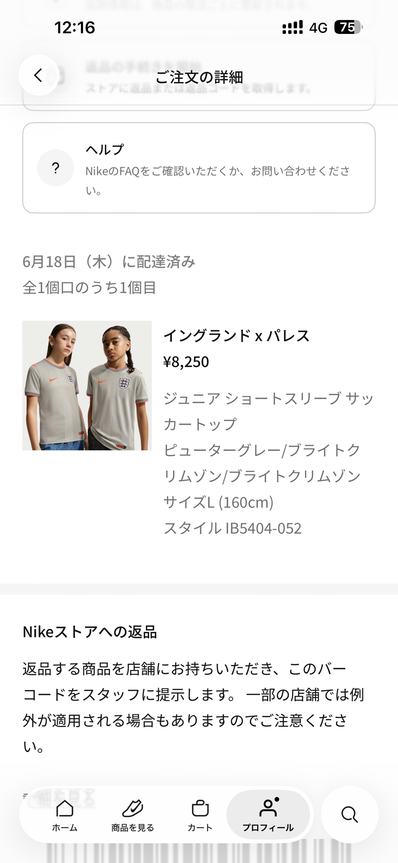 Nike x PALACE X2 World Cup Junior Short-Sleeve Football Top England "Grey"