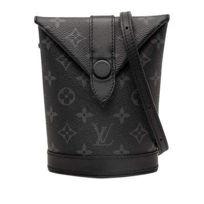 ルイ ヴィトン モノグラム エクリプス エンベロップ ポーチ ショルダーバッグ ブラック グレー PVC レザー メンズ LOUIS VUITTON 【中古】