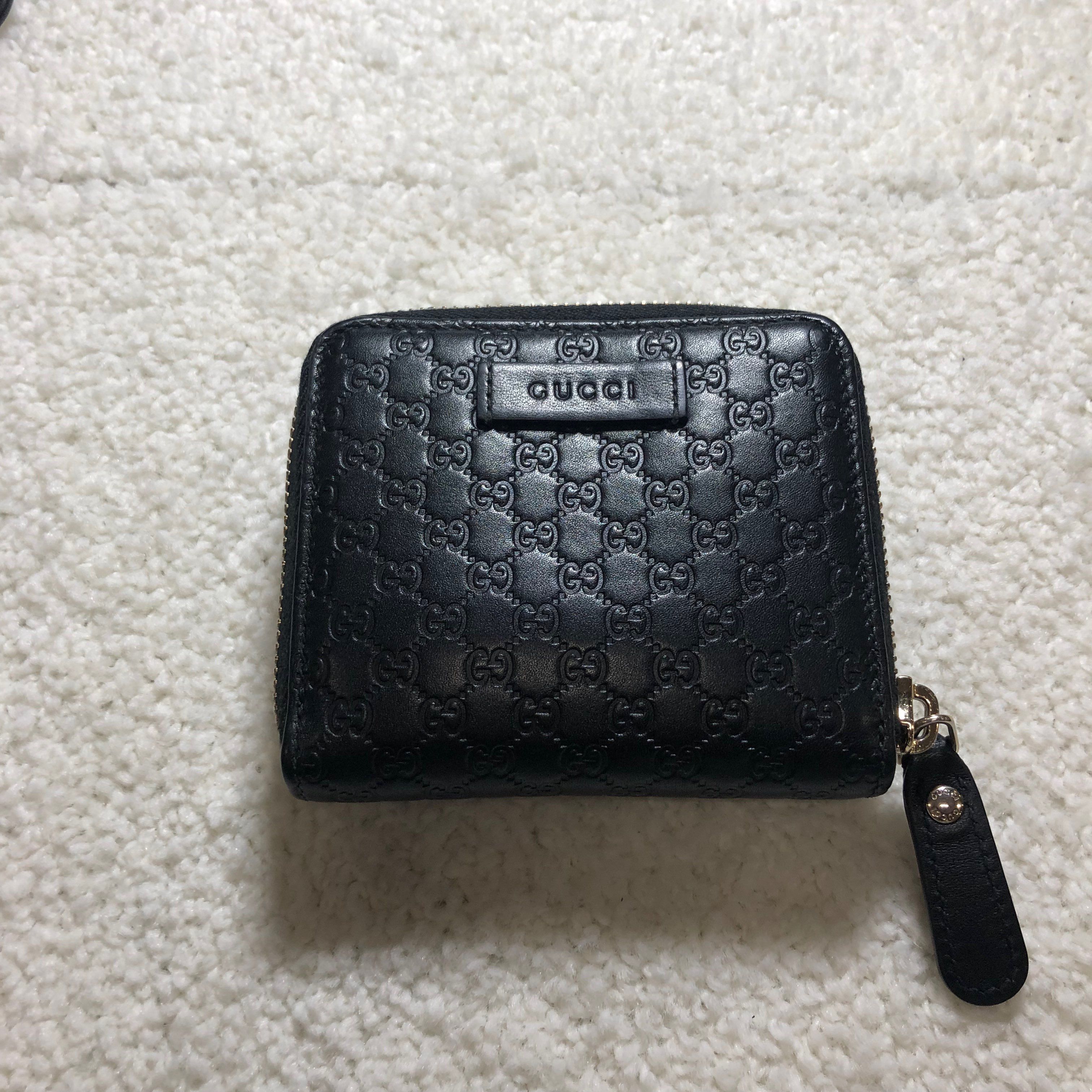 GUCCI Guccissima Compact Wallet "Black"
