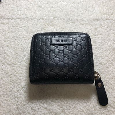 GUCCI Guccissima Compact Wallet "Black"