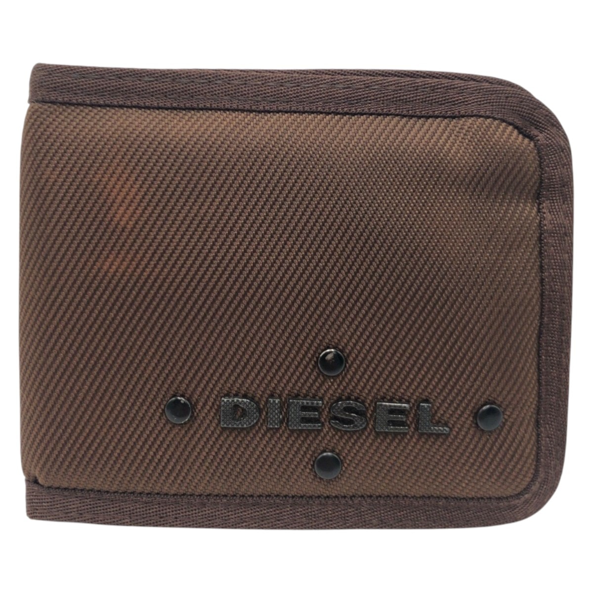 DIESEL ディーゼル ブラウン ポリエステル 二つ折り財布 折財布 コンパクトウォレット 600545 【中古】