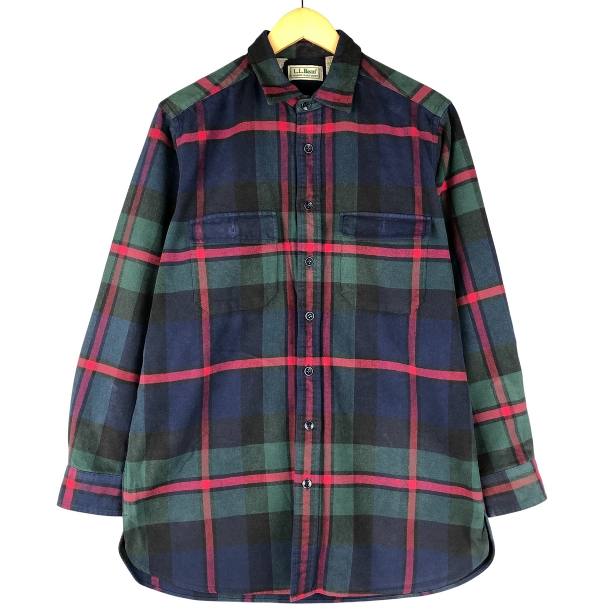 古着 ~90年代 エルエルビーン L.L.Bean CHAMOIS CLOTH SHIRT シャミーシャツ 長袖 フランネルチェックシャツ メンズM相当 ヴィンテージ/eaa600863