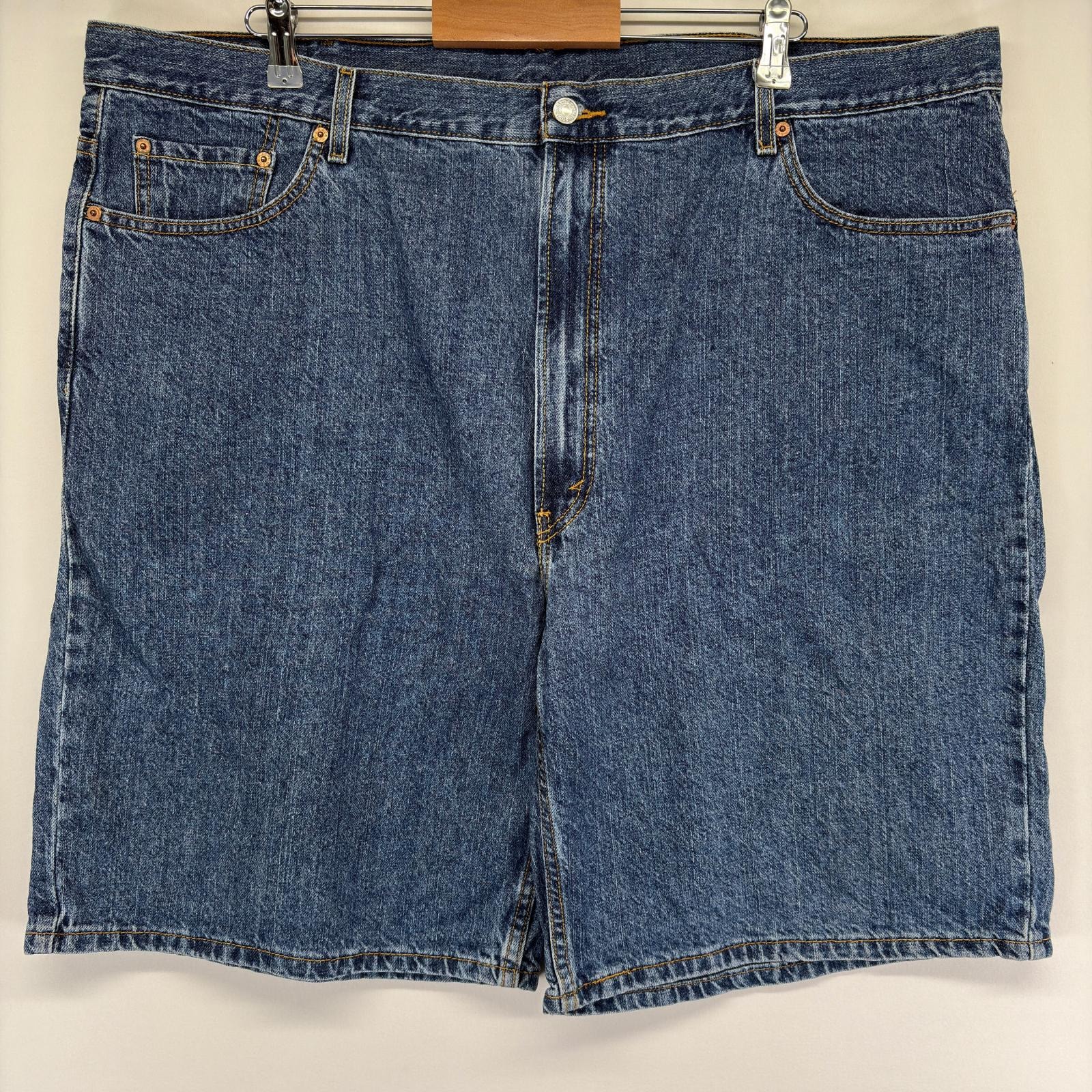 古着 リーバイス Levi's デニム ショートパンツ 大きいサイズ ジップ ハーフパンツ 550 テーパード バギー w46  ブルー系 メンズ