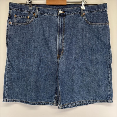 古着 リーバイス Levi's デニム ショートパンツ 大きいサイズ ジップ ハーフパンツ 550 テーパード バギー w46 ブルー系 メンズ