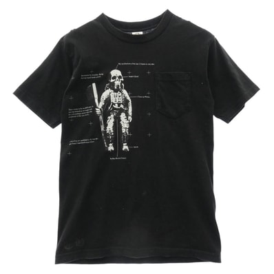 CHROME HEARTS クロムハーツ(原本無) FOTI TEE フォティ スカルプリント クルーネック ポケット 半袖 Tシャツ ブラック系 M【中古】