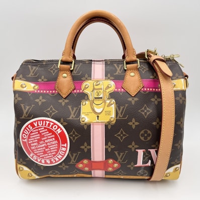 LOUIS VUITTON(ルイヴィトン)スピーディ バンドリエール30 サマートランク ハンドバッグ ショルダーバッグ モノグラム ブラウン PVC レザー ゴールド金具 DU1118【中古】