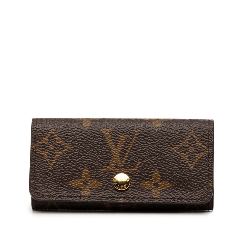 ルイ ヴィトン モノグラム ミュルティクレ4 4連 キーケース M62631 ブラウン PVC レザー レディース LOUIS VUITTON 【中古】
