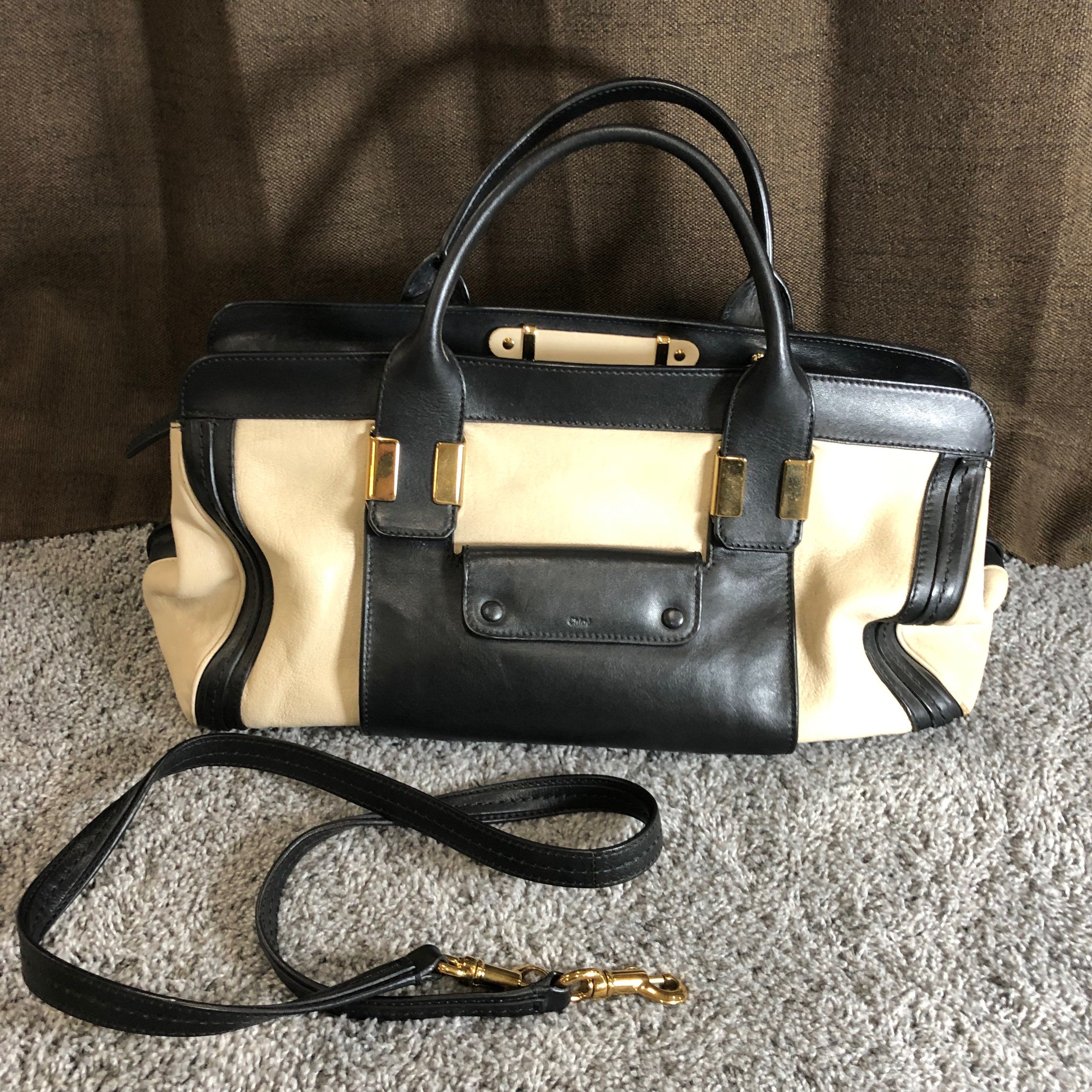 Chloe Alice Leather 2WAY Bag "Cream"
