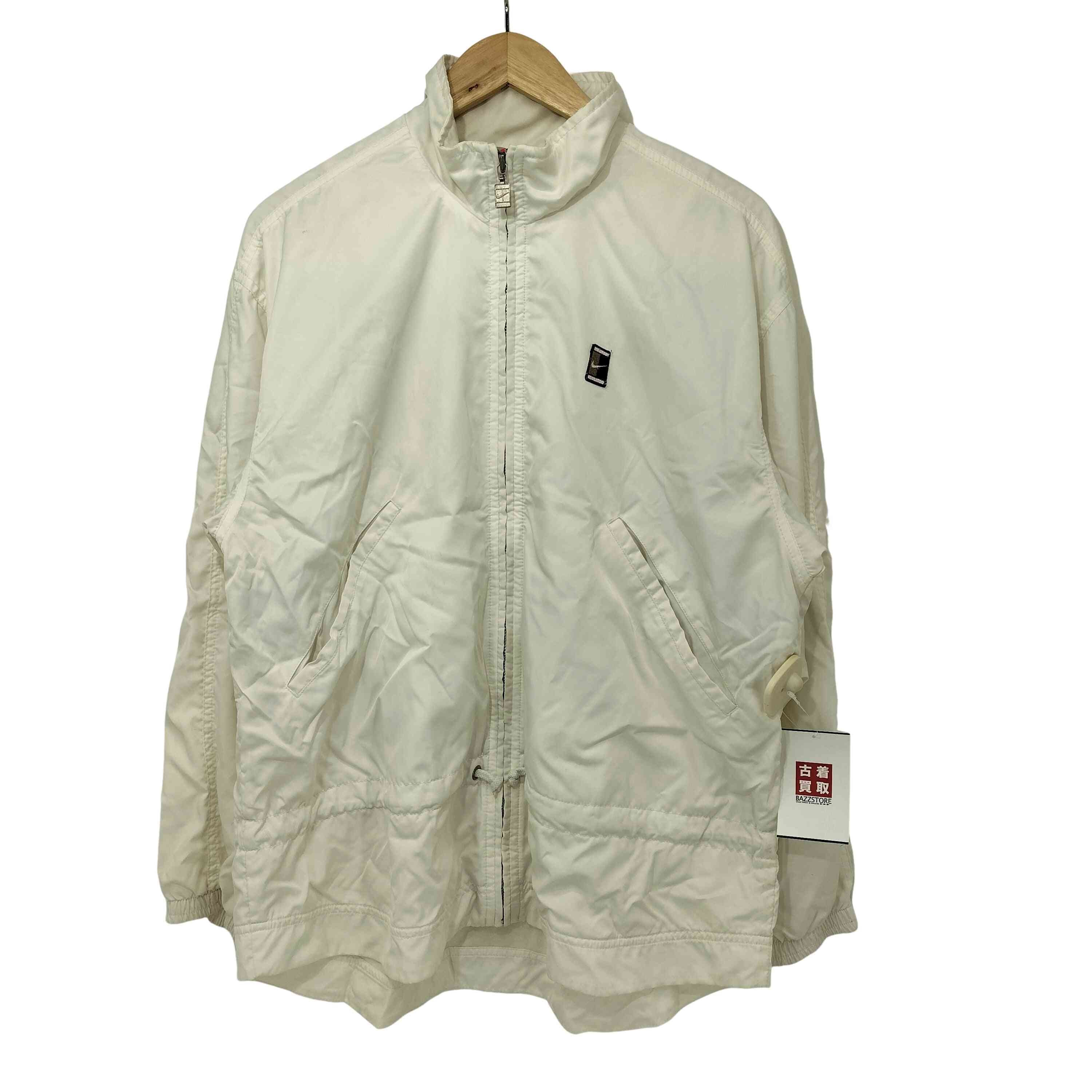 90-2000s 白タグ スウッシュ刺繍 裏地メッシュ ジップアップジャケット【1140151570980】