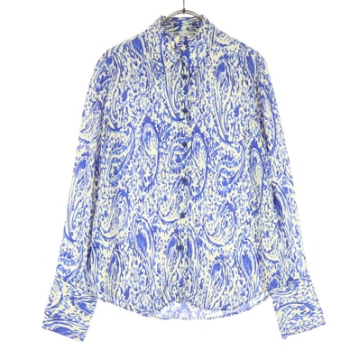 美品 ZARA ザラ 総柄 長袖 シャツ XS オフホワイト系