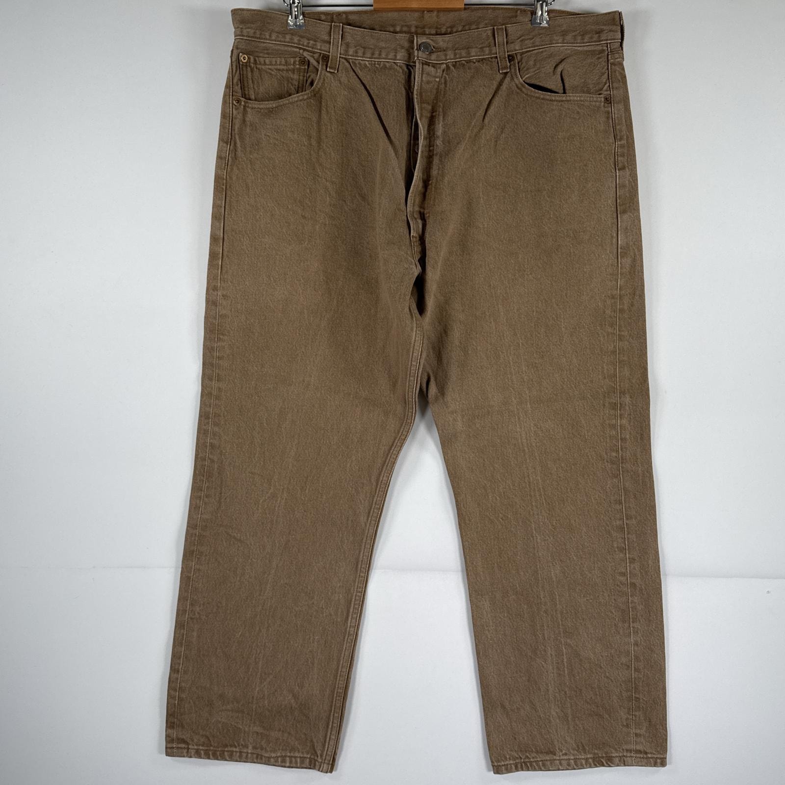 古着 リーバイス Levi's デニムパンツ 501 ジーパン ストレート 大きいサイズ ボタンフライ ビッグ カラーパンツ w44 L30  ブラウン系 メンズ