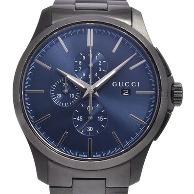 グッチ GUCCI 126.2 Gタイムレス クロノグラフ デイト クォーツ メンズ 良品 A#146651