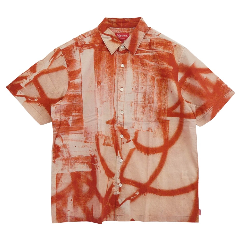 Supreme シュプリーム 半袖シャツ Christopher Wool S/S Shirt クリストファー ウール 半袖 シャツ レッド系 S【極上美品】【中古】