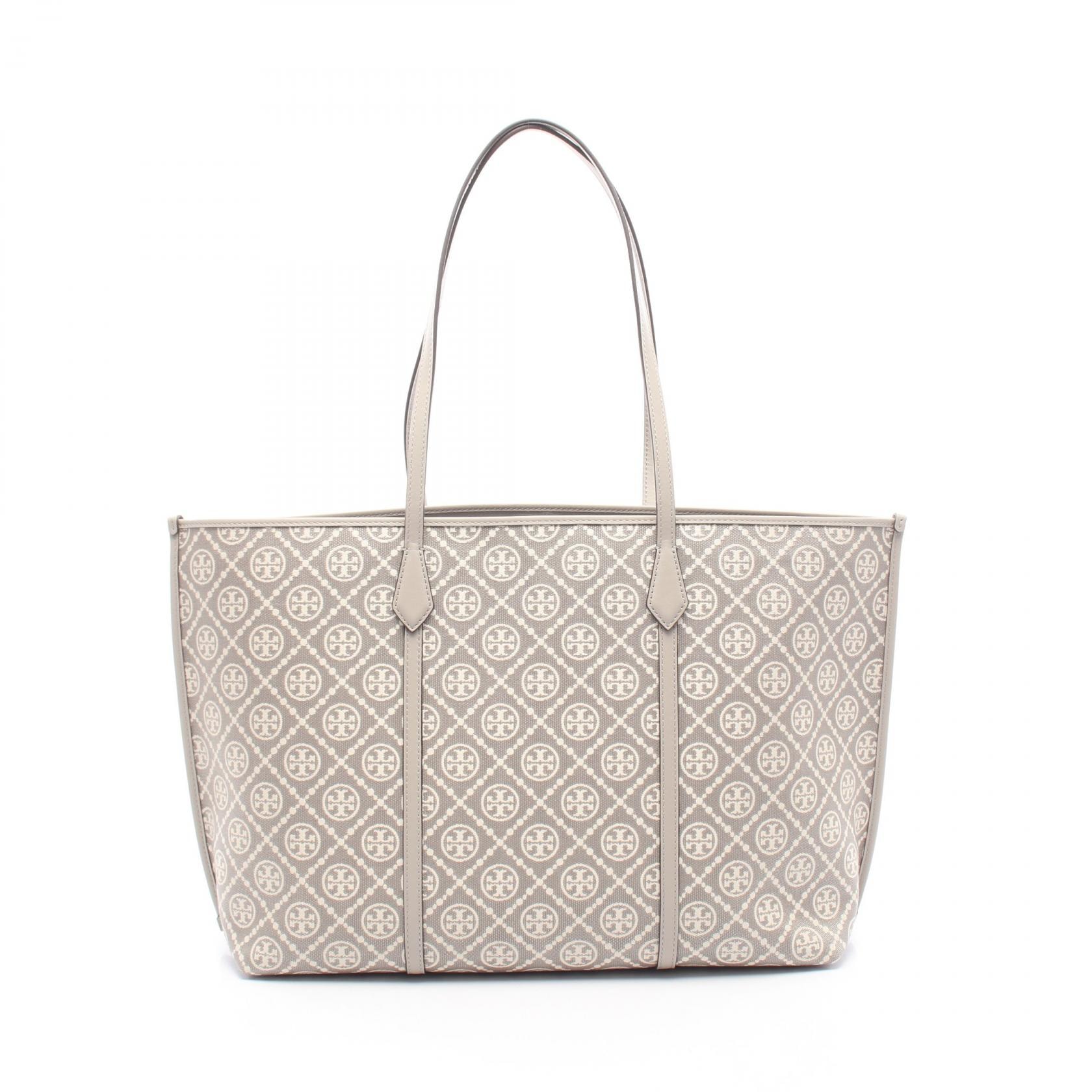 トリーバーチ Tory Burch PERRY T MONOGRAM トートバッグ バッグ キャンバス レザー レディース グレー系 / アイボリー系 178182020 【新品】