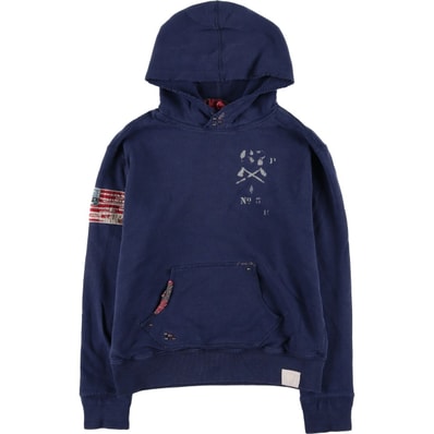 古着 ラルフローレン Ralph Lauren POLO by Ralph Lauren 星条旗柄 スウェットプルオーバーパーカー メンズS相当/eaa602214