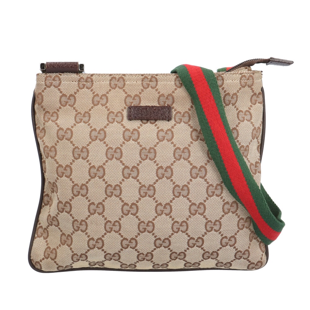 グッチ シェリーライン ショルダーバッグ GGキャンバス 146309 ベージュ ユニセックス GUCCI  中古
