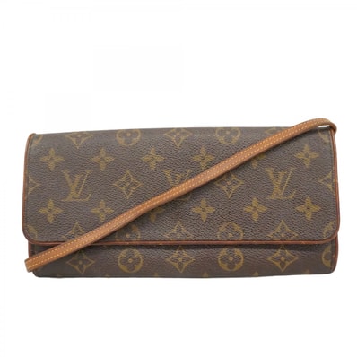 【6dd4558】ルイヴィトン ショルダーバッグ モノグラム ポシェットツインGM M51852 ブラウン【中古】レディース