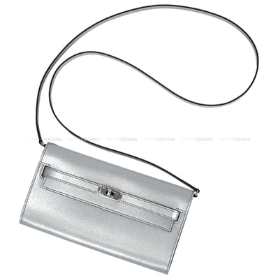 HERMES エルメス 長財布 ケリーウォレット ロング トゥーゴー メタリゼ アルジャン アルジェント (メタリックシルバー) シェーヴルシャムキラ シルバー金具 K刻印 新品