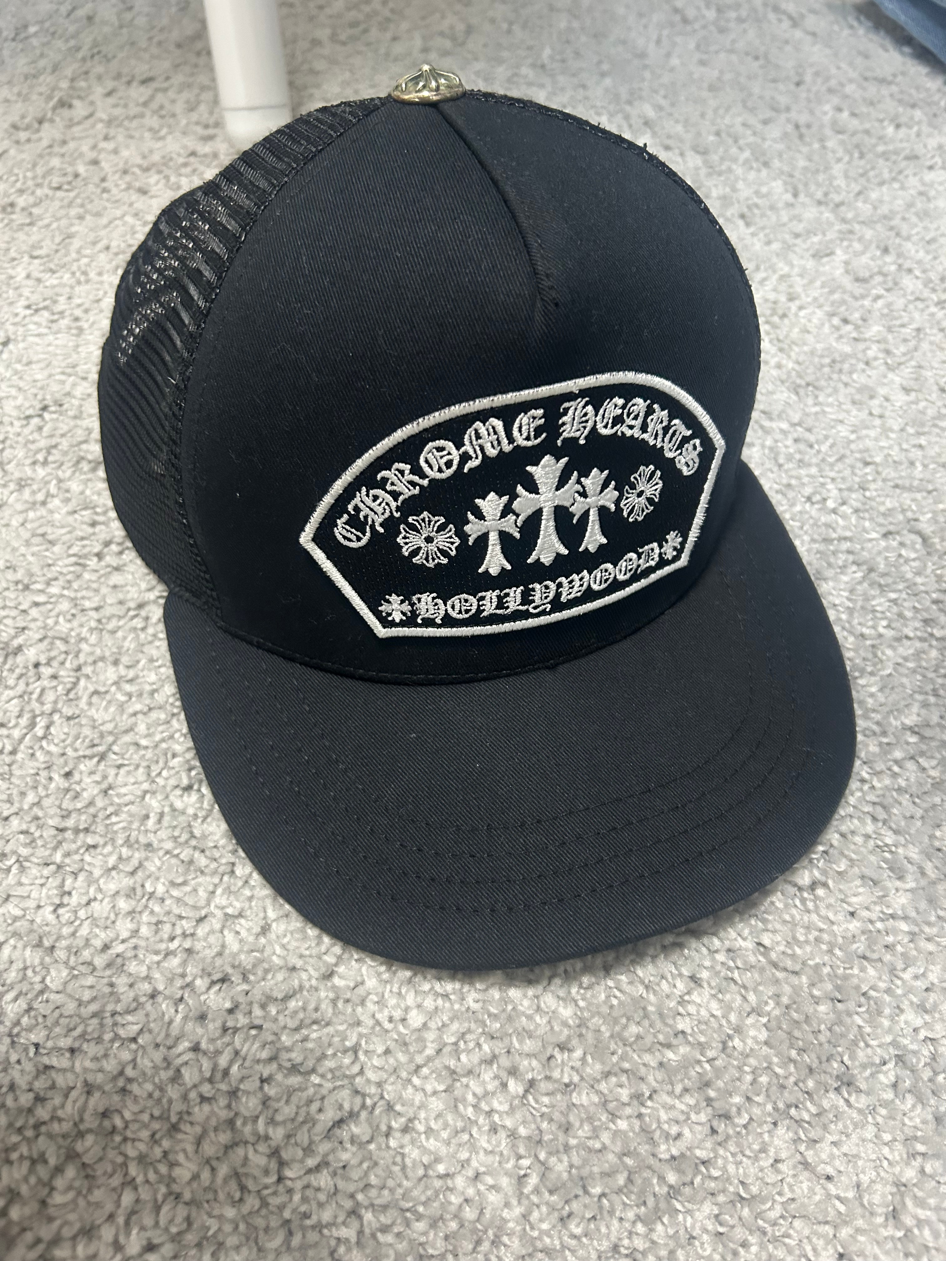 Chrome Hearts Trucker Cap Fabric Front 3 Cross Camouflage "Black/White"