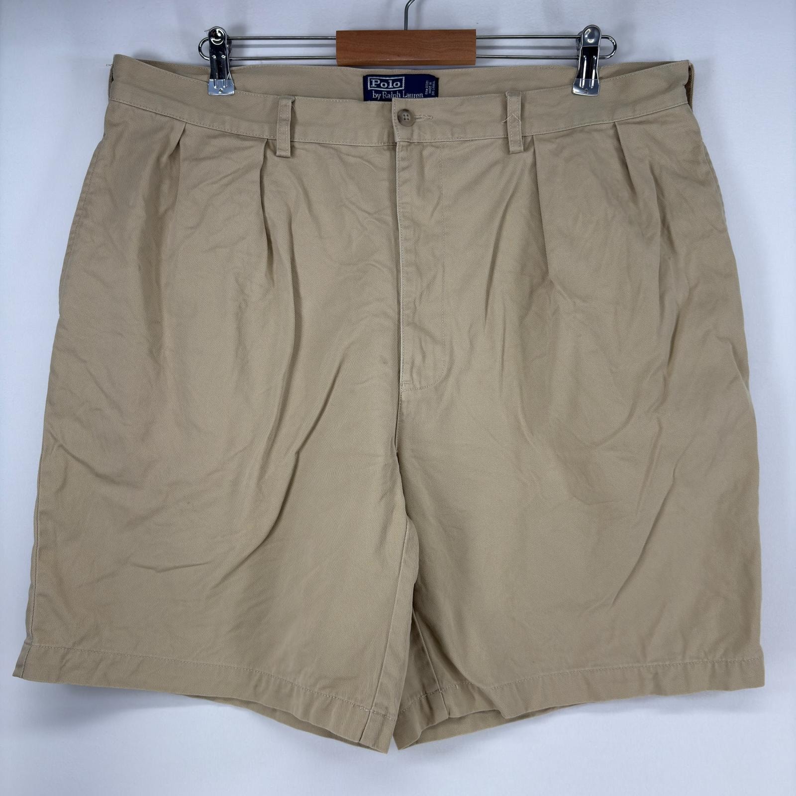 古着 ポロバイラルフローレン Polo by Ralph Lauren ショートパンツ ワンポイントロゴ ジップ ハーフ ポロチノ w40 ベージュ系 メンズ