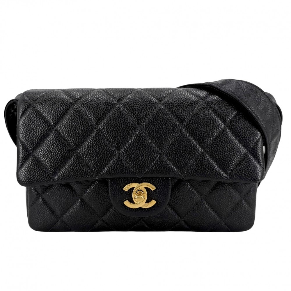 CHANEL シャネル ショルダーバッグ マトラッセ 肩掛け 斜め掛け    ブラック 黒 ゴールド金具 レディース【中古品】