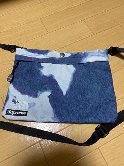 Supreme x The North Face Bleached Denim Print Shoulder Bag "Indigo"