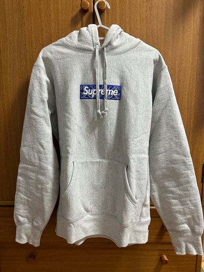 Supreme Bandana Box Logo Hooded Sweatshirt "Grey"