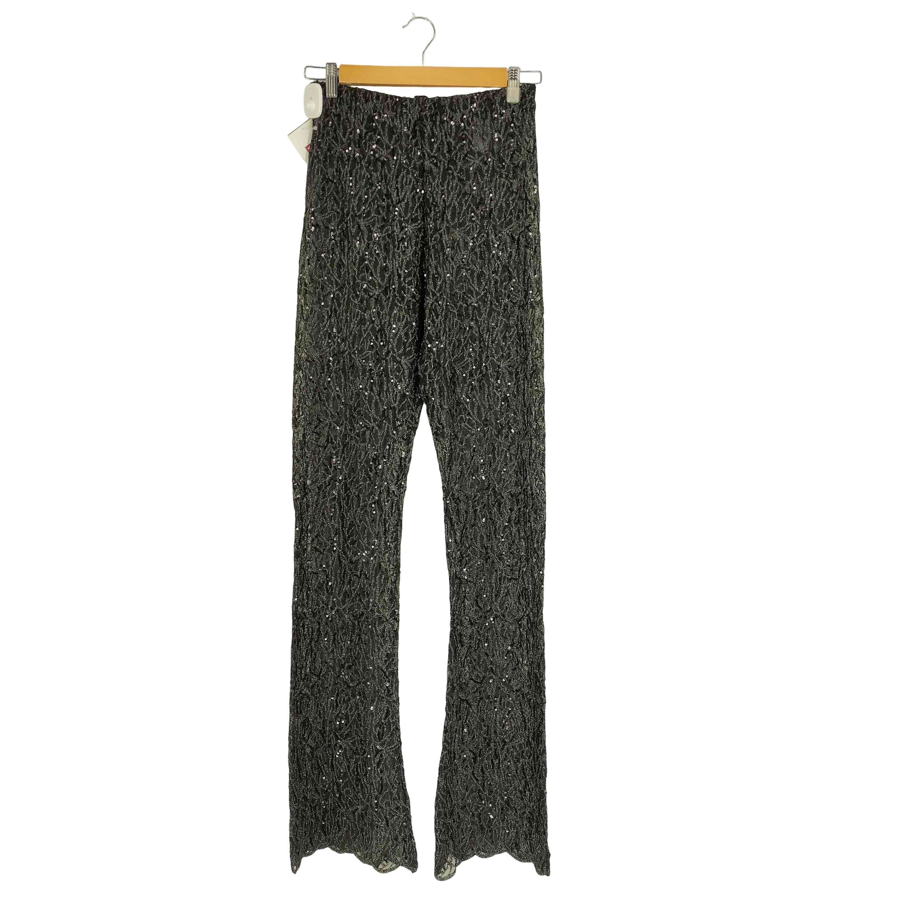 FLARED SEMI SHEER SEQUIN LEGGINGS フレアシルエット セミシアー スパンコール レギンス【1142115414842】
