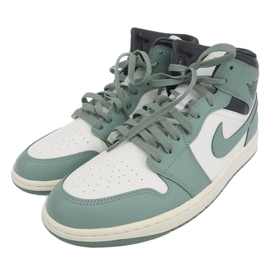 ナイキ 新品同様 JADE SMOKE グリーン AIR JORDAN 1 MID シューズ メンズ セイル/ジェイドスモーク 29cm BQ6472-130 29