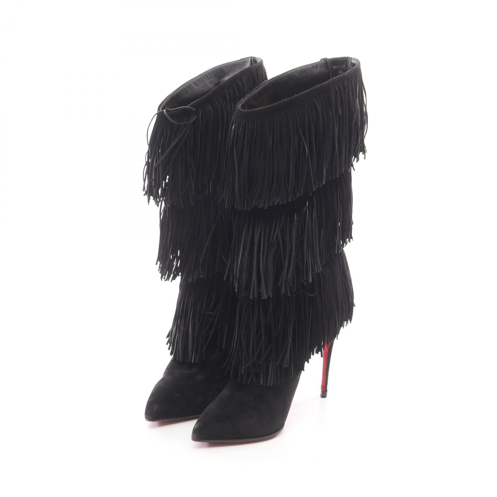 ChristianLouboutin ルブタン フリンジ スウェード ブーツ D (傷や汚れあり)】クリスチャンルブタン Christian Louboutin