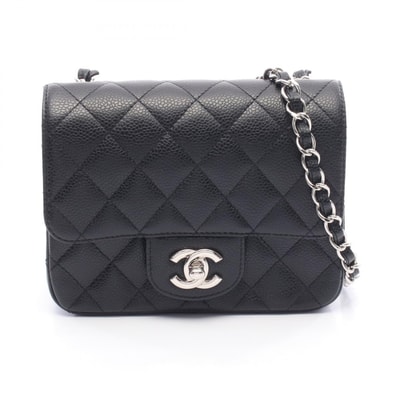 シャネル CHANEL ミニマトラッセ ショルダーバッグ バッグ レザー カーフ(牛革) レディース ブラック系 【中古】
