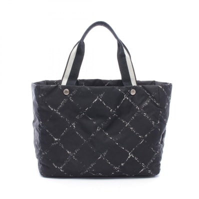 シャネル CHANEL 旧トラベルライン トートバッグ バッグ ナイロン レディース ブラック系 / ホワイト系 【中古】