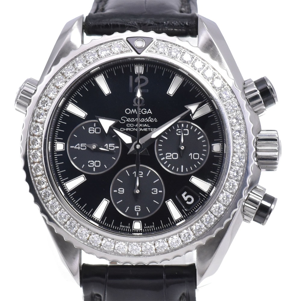 オメガ OMEGA 2200.50 シーマスター プラネットオーシャン ダイヤモンドベゼル 自動巻き レディース 箱付き Q#145995