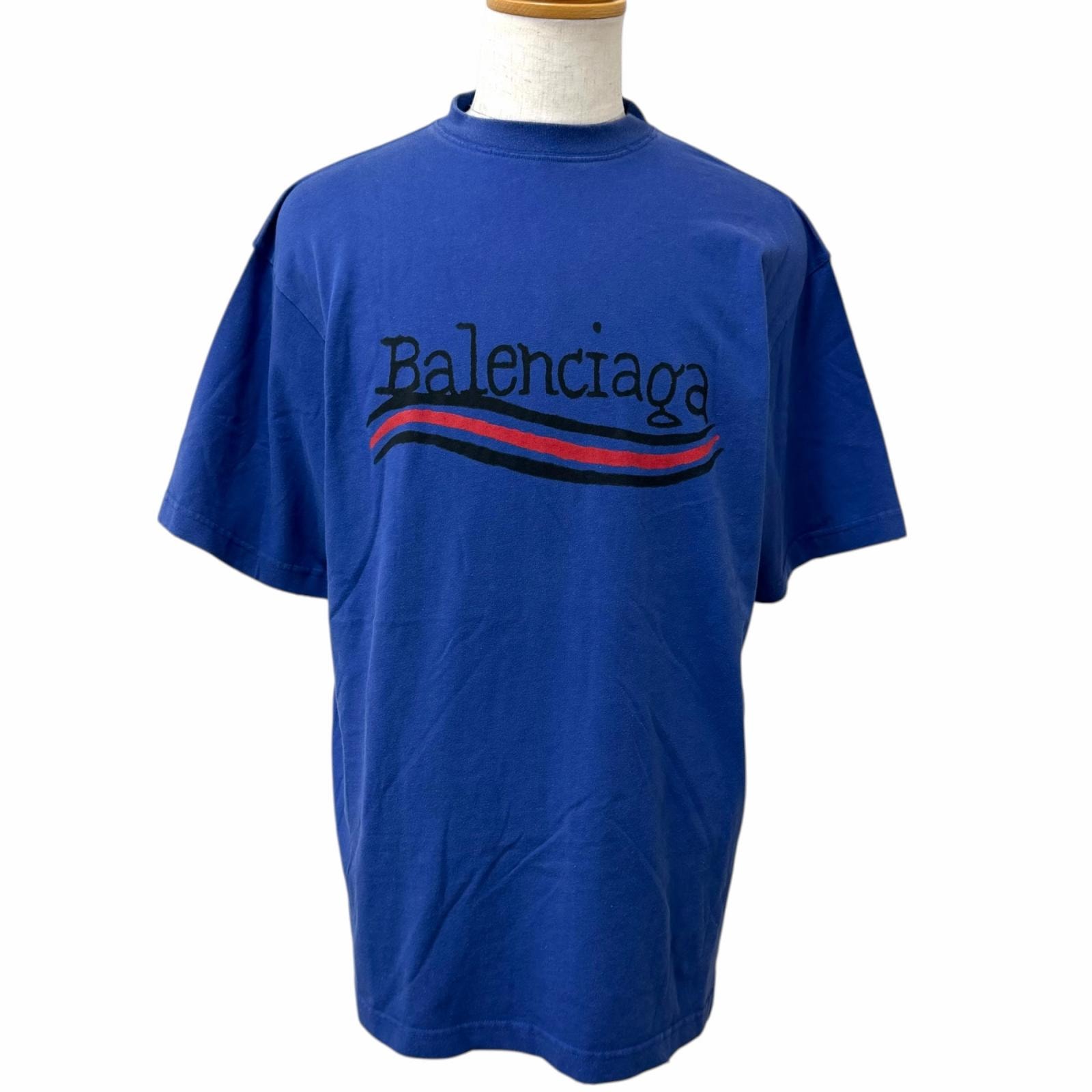 極美品 バレンシアガ 半袖Tシャツ ネイビー メンズ XS 641675