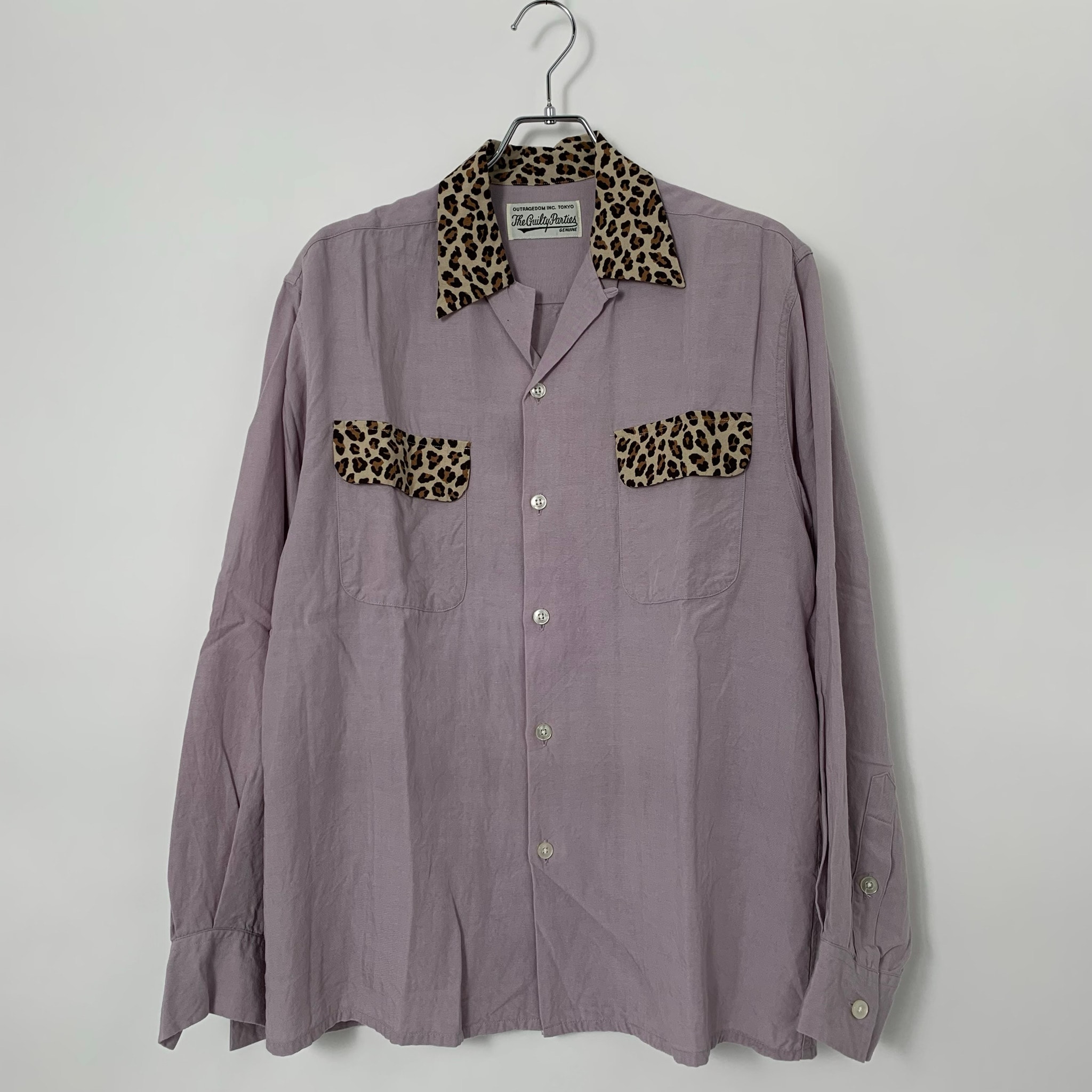 WACKO MARIA Two Tone 50's Open Collar Shirt "Purple"
