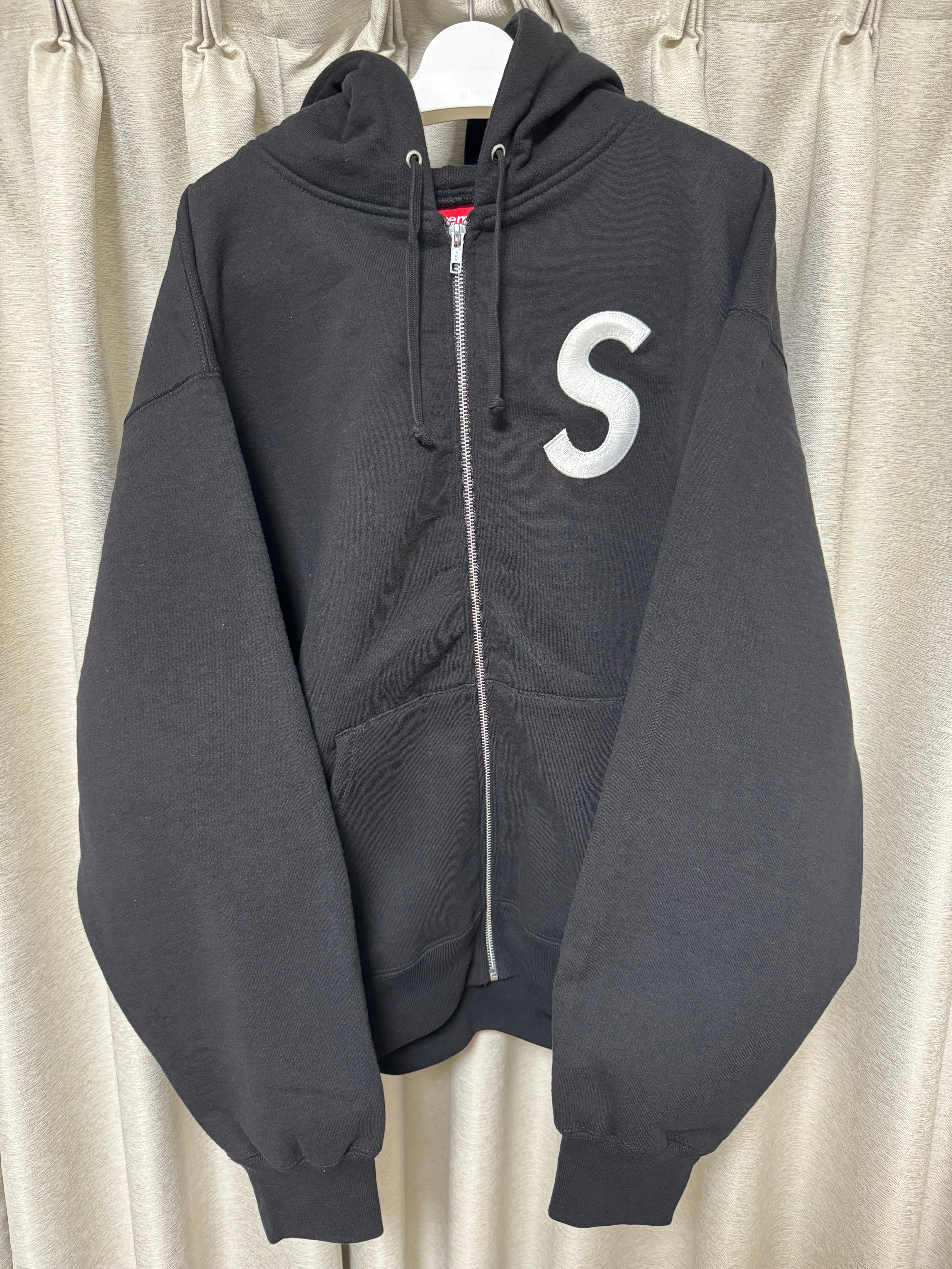 Supreme S Logo Zip Up Hooded Sweatshirt "Black" (23FW)