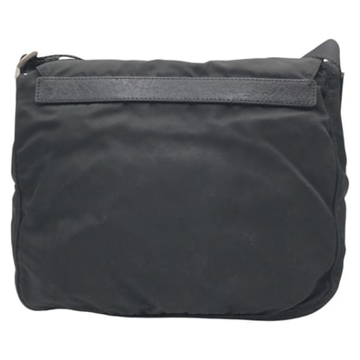 PRADA プラダ テスート 三角ロゴプレート ブラック 黒 シルバー金具 ナイロン ショルダーバッグ ポシェット 503694 【中古】