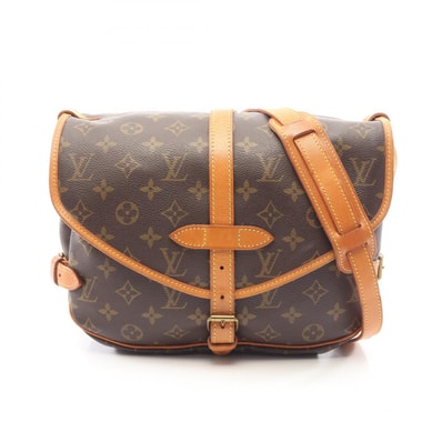 ルイ・ヴィトン LOUIS VUITTON ソミュール30 ショルダーバッグ バッグ PVCコーティングキャンバス レザー モノグラム レディース ブラウン系 M42256 【中古】