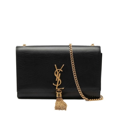 サンローラン ケイト タッセル チェーン ショルダーバッグ 354119 ブラック ゴールド レザー レディース SAINT LAURENT 【中古】