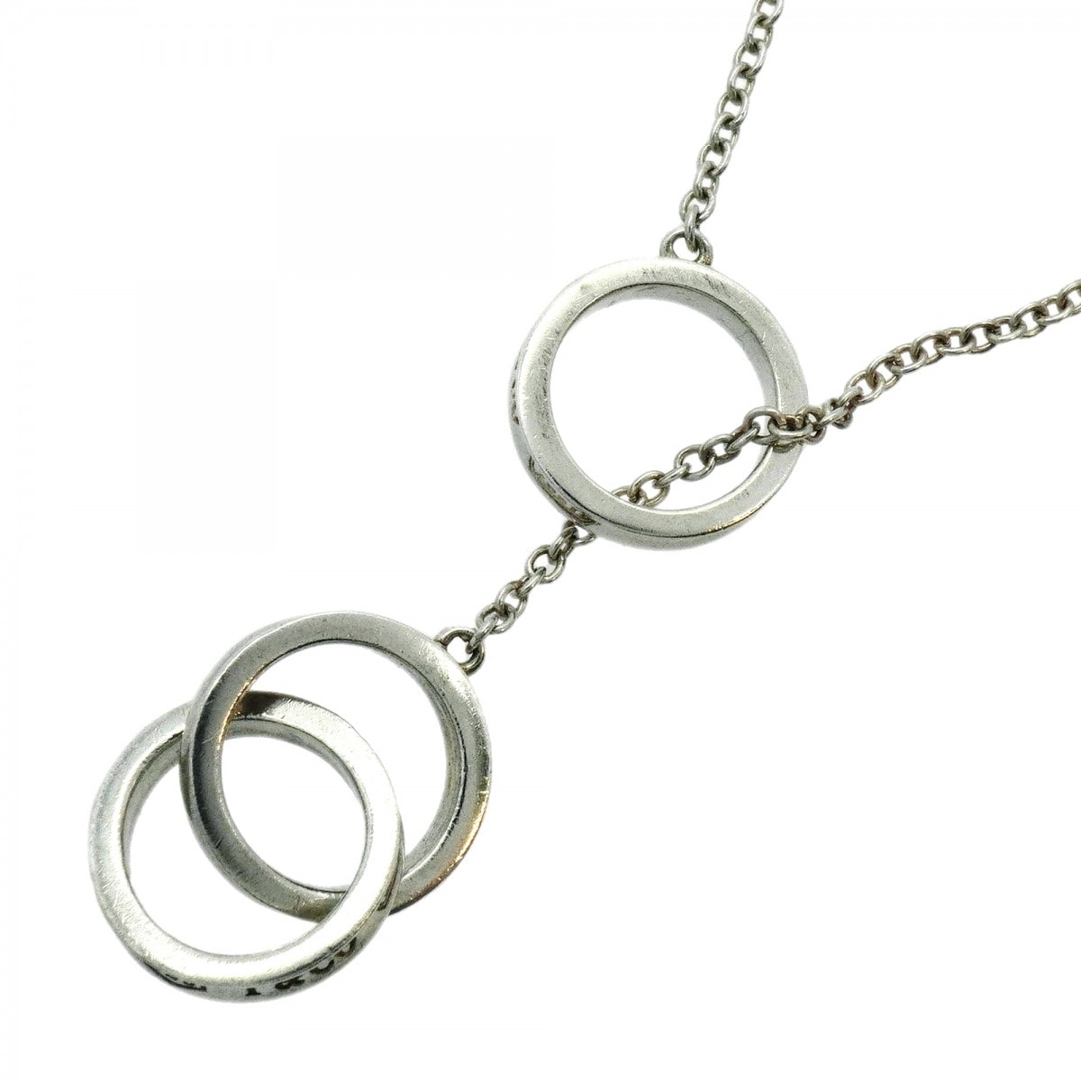 【6jcb0700】ティファニー ネックレス インターロッキング/1837/ラリアット シルバー925【中古】レディース