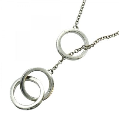 【6jcb0700】ティファニー ネックレス インターロッキング/1837/ラリアット シルバー925【中古】レディース