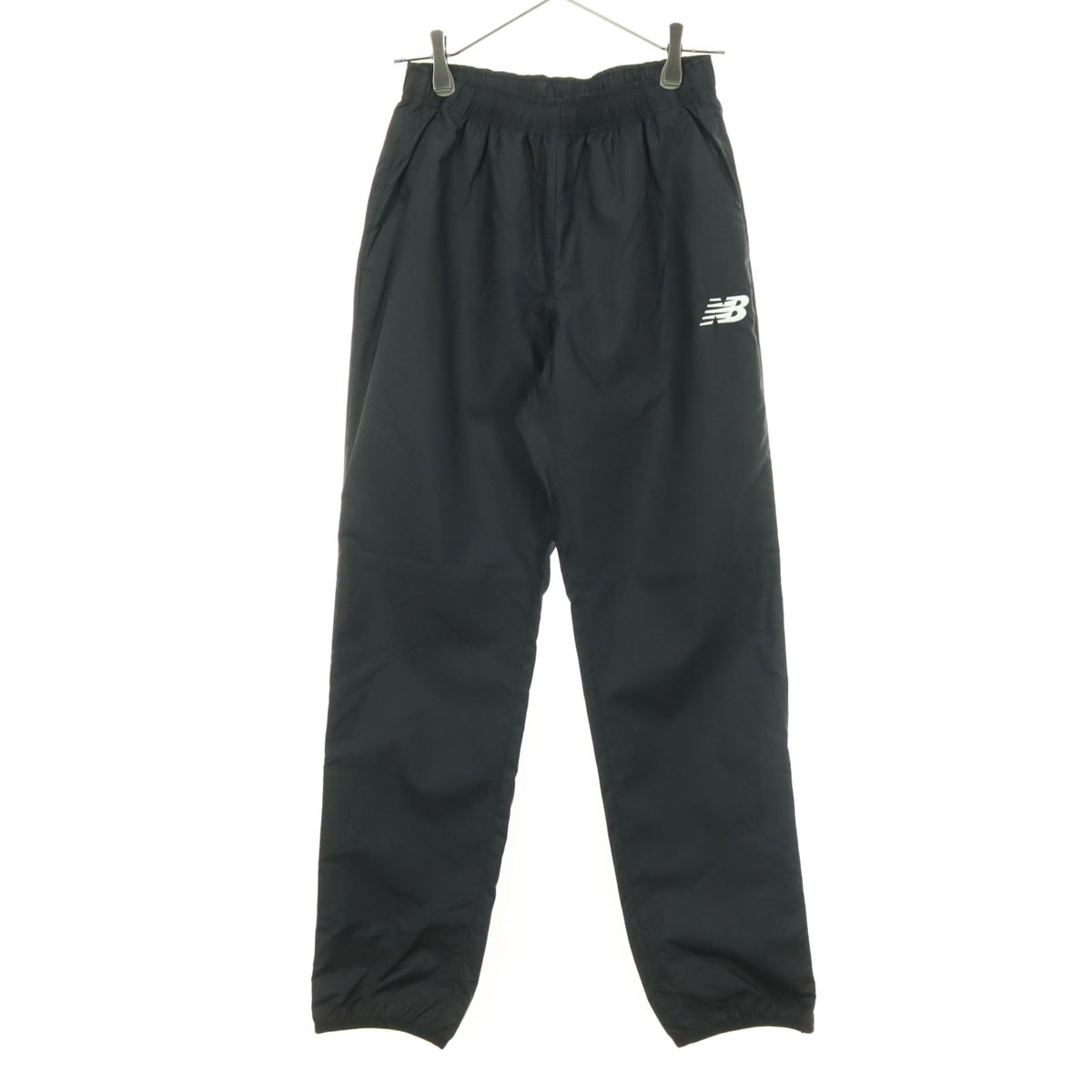 NEW BALANCE ニューバランス ワンポイントロゴ 裾ジップ ロングジャージパンツ S ブラック