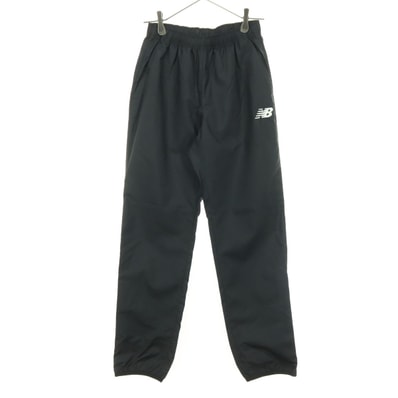 NEW BALANCE ニューバランス ワンポイントロゴ 裾ジップ ロングジャージパンツ S ブラック