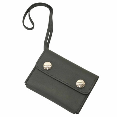 【渋谷並木橋店】HERMES エルメス カードケース エルメスナップ グリミスティ スイフト シルバー金具 W刻印 新品同様【中古】